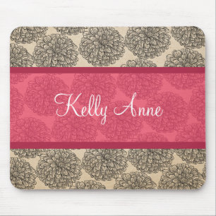 Pink Vintage Zinnia Mousepad