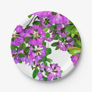 Pink violet azalea's paper plate