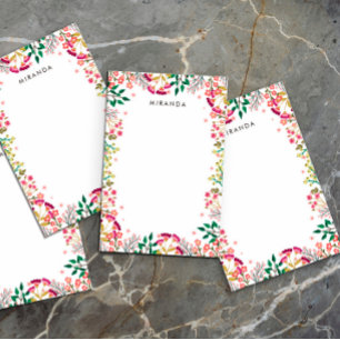 Pink & Violet Boho Wildflowers Add Name Post-it Notes