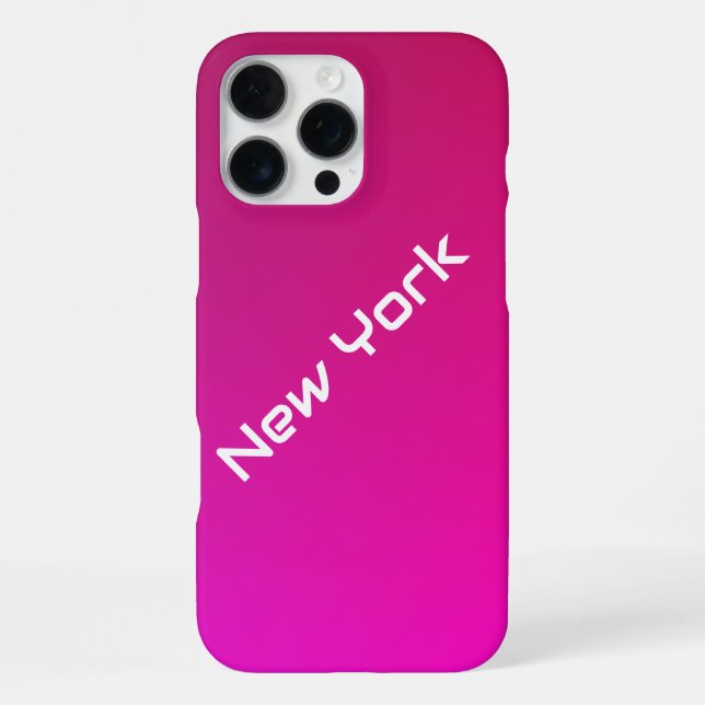 Pink-Violet Gradient Featuring New York Typography iPhone Case (Back)