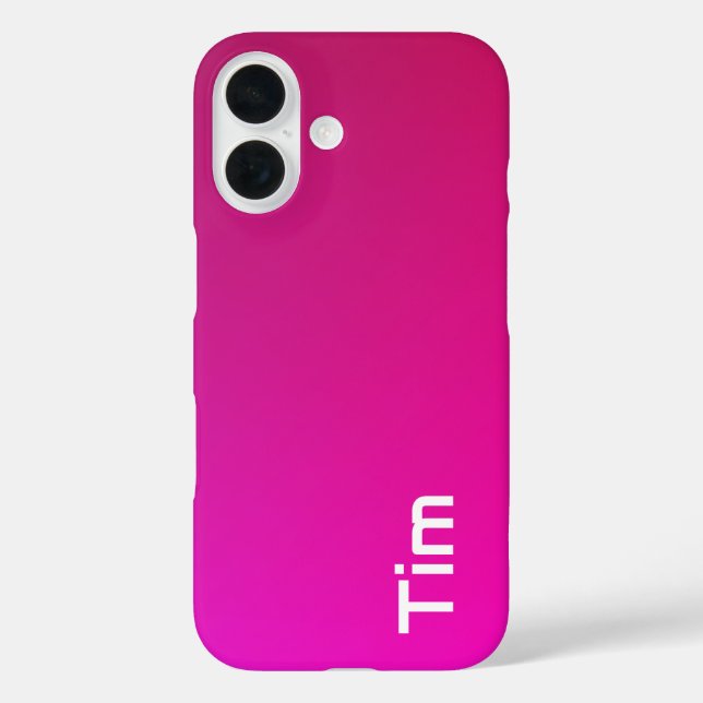 Pink-Violet Gradient – Personalised with Your Name Case-Mate iPhone Case (Back)