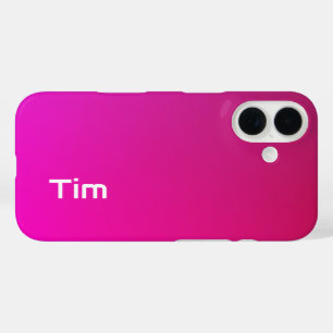 Pink-Violet Gradient – Personalised with Your Name iPhone 16 Case