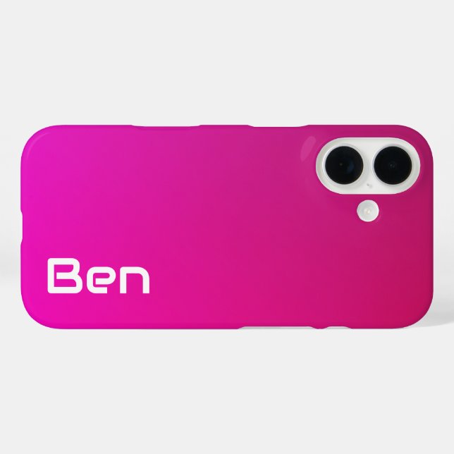 Pink-Violet Gradient – Personalised with Your Name Case-Mate iPhone Case (Back (Horizontal))