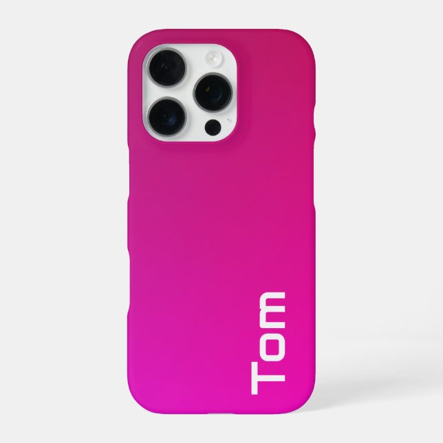 Pink-Violet Gradient – Personalised with Your Name iPhone Case (Back)