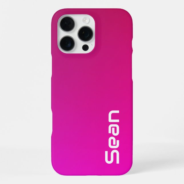Pink-Violet Gradient – Personalised with Your Name iPhone Case (Back)