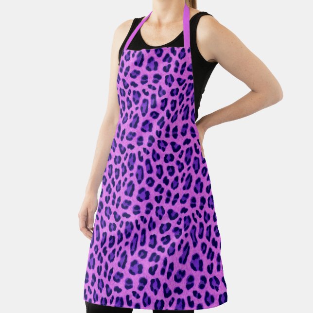Pink Violet Leopard Animal Print Skin Pattern  Apron (Insitu)