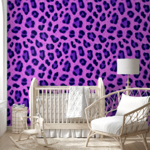 Pink Violet Leopard Animal Print Skin Pattern Wallpaper