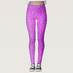 Pink Violet Mosaic Art Leggings