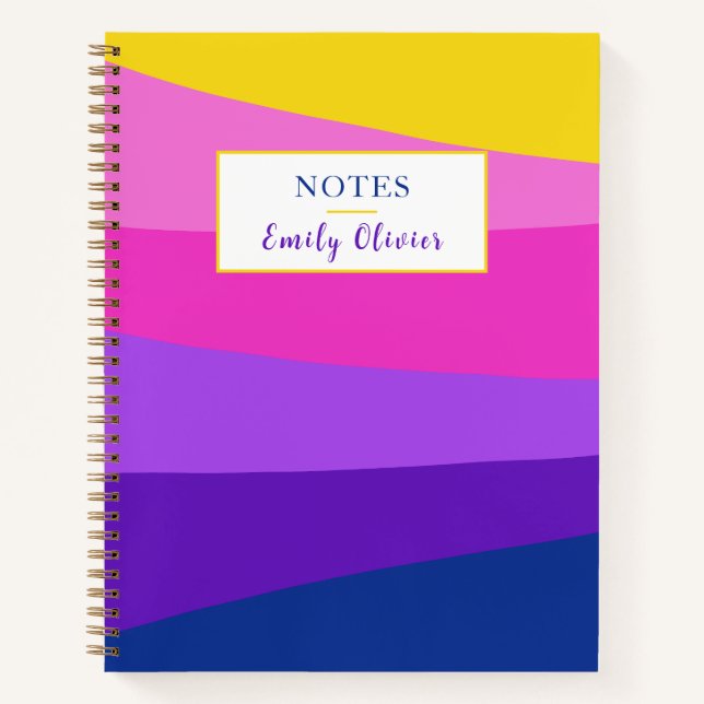 Pink Violet Yellow Journal Notes Personalise (Front)
