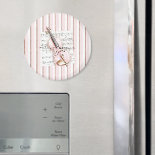 Pink Violin Music Sheet Magnet
