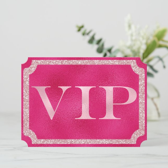 Pink VIP Event Ticket Invitation (Standing Front)