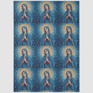 Pink VIrgin Mary Decoupage Tissue Paper