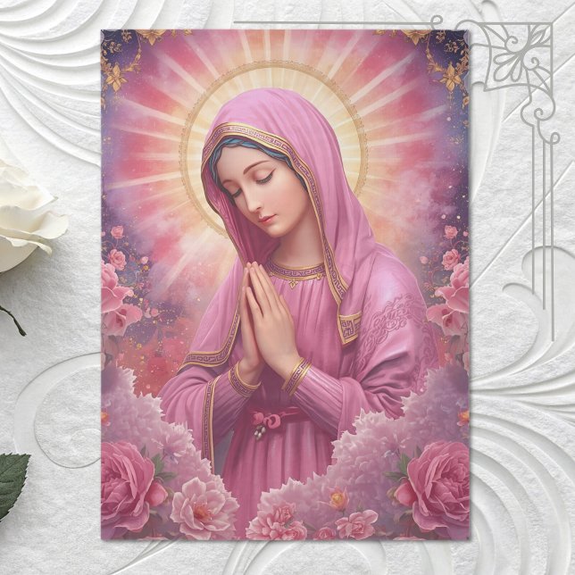 Pink VIrgin Mary Decoupage Tissue Paper (Creator Uploaded)