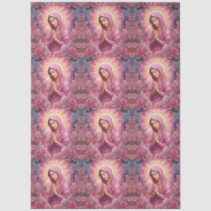Pink VIrgin Mary Decoupage Tissue Paper