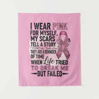 Pink Volleyball Breast Cancer Awareness Tapestry