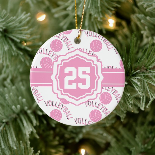 Pink Volleyball Ceramic Tree Decoration (Tree)