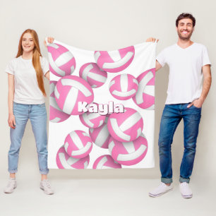 pink volleyball club colors sports room decor fleece blanket