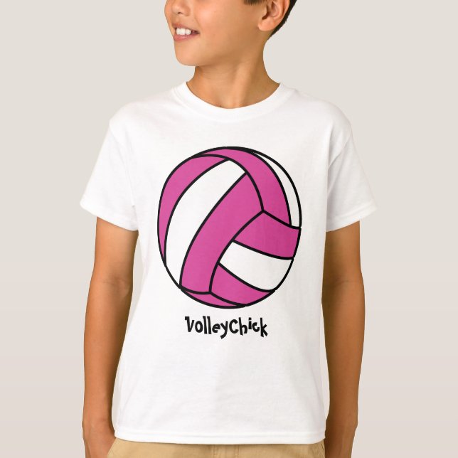 Pink Volleyball (customisable) T-Shirt (Front)