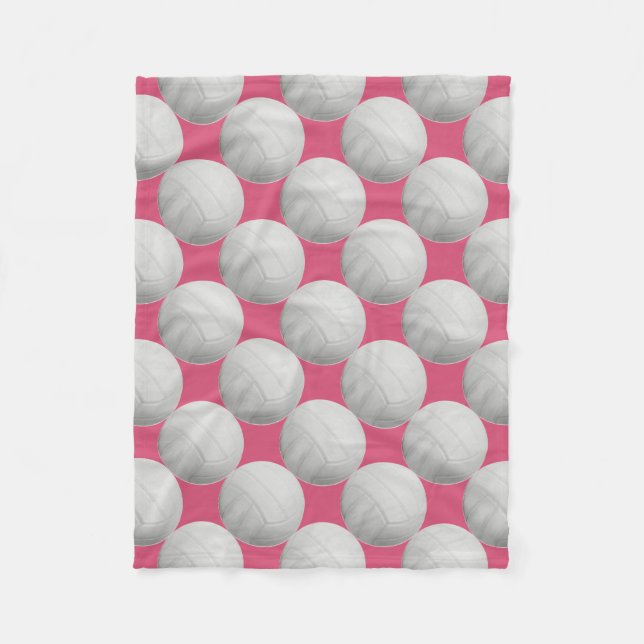 Pink Volleyball Fleece Blanket (Front)