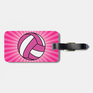 Pink Volleyball Luggage Tag