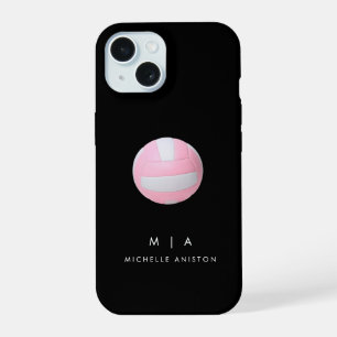 Pink Volleyball Personalised iPhone 15 Case