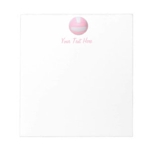 Pink Volleyball Personalised Notepad