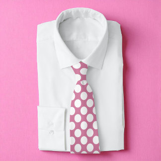 Pink w/ White Polka Dots Retro Tie