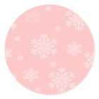 Pink w/White Snowflakes - Holiday Stickers