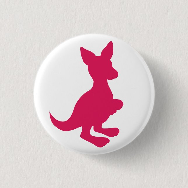 Pink Wallaby Button (Front)