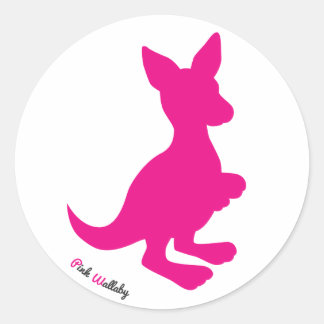Pink Wallaby Round Sticker