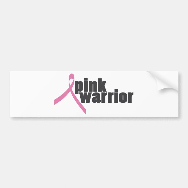 pink warrior (breast cancer) bumper sticker (Front)