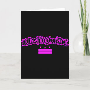 Pink Washington Dc Flag For Women And Girls Long S Card