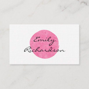 Pink Water Colour Modern Two-Sided Business Card