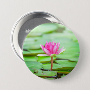 Pink Water Lily 7.5 Cm Round Badge