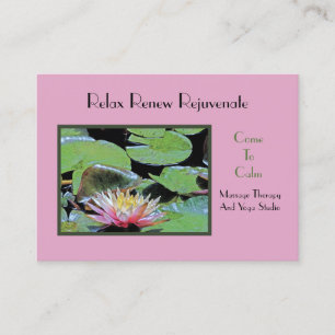 PINK WATER LILY AMONG LILY PADS BUSINESS CARD