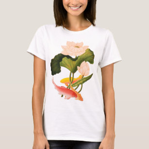 Pink Water Lily and Koi T-Shirt