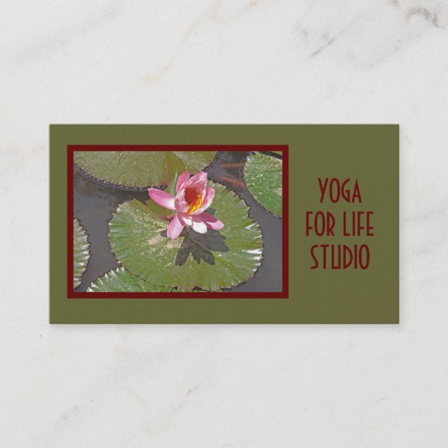 PINK WATER LILY AND LILY PADS/CUSTOMIZABLE BUSINESS CARD (Front)