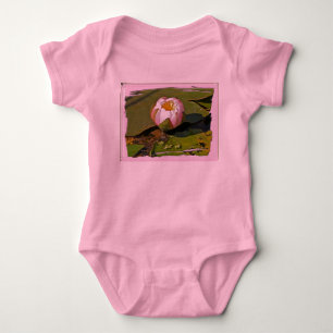 Pink Water-Lily Bud Baby Bodysuit