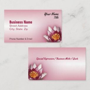Pink Water Lily Close-Up Photograph Business Card