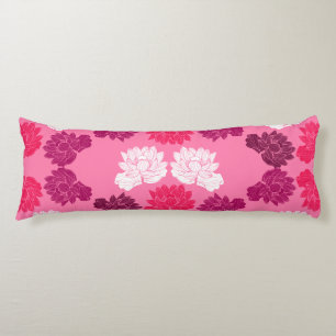 Pink Water lily Fabric Print Body Cushion