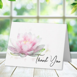 Pink Water Lily Funeral Sympathy Thank You Card