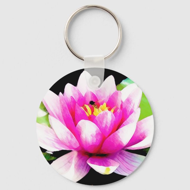 Pink water lily key ring (Front)