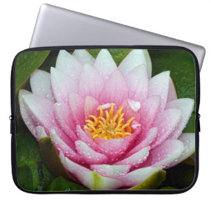 Pink water lily laptop sleeve