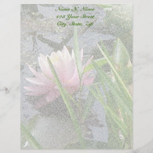 Pink Water Lily Letterhead Template