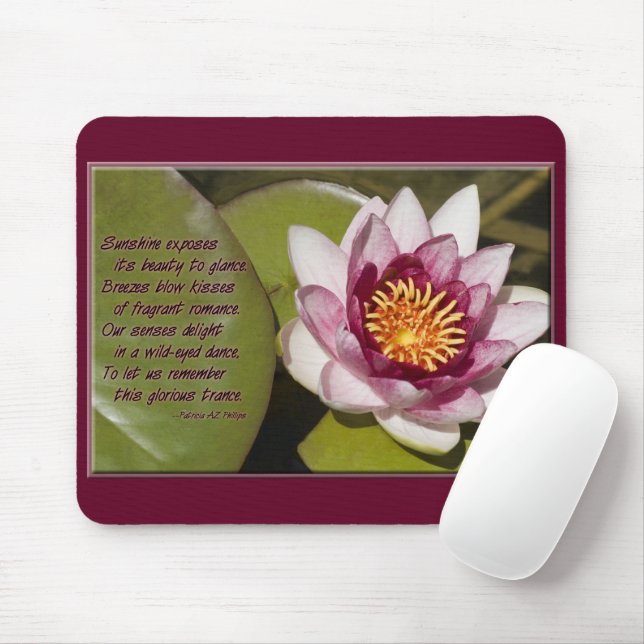 Pink Water Lily Mouse Pad (With Mouse)