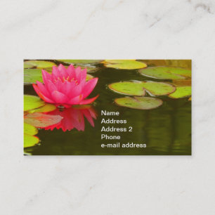 Pink Water Lily on Pond Customisable Business Card