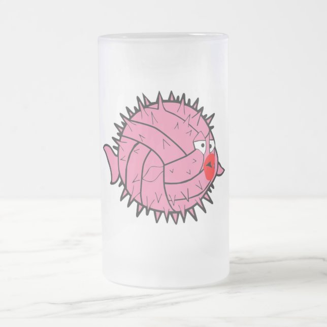 Pink Water Polo Ball Puffer Fish Mug (Center)