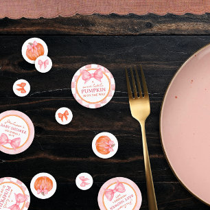 Pink Watercolor A Little Pumpkin Girl Baby Shower Confetti