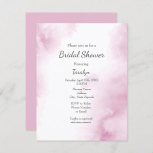 Pink Watercolor Abstract Frame Invitation
