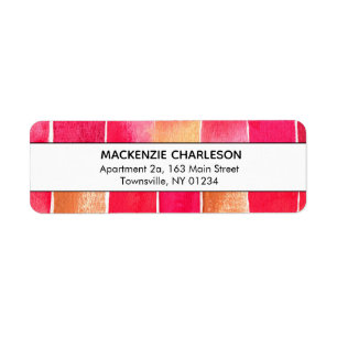 Pink Watercolor Abstract Geometric Address